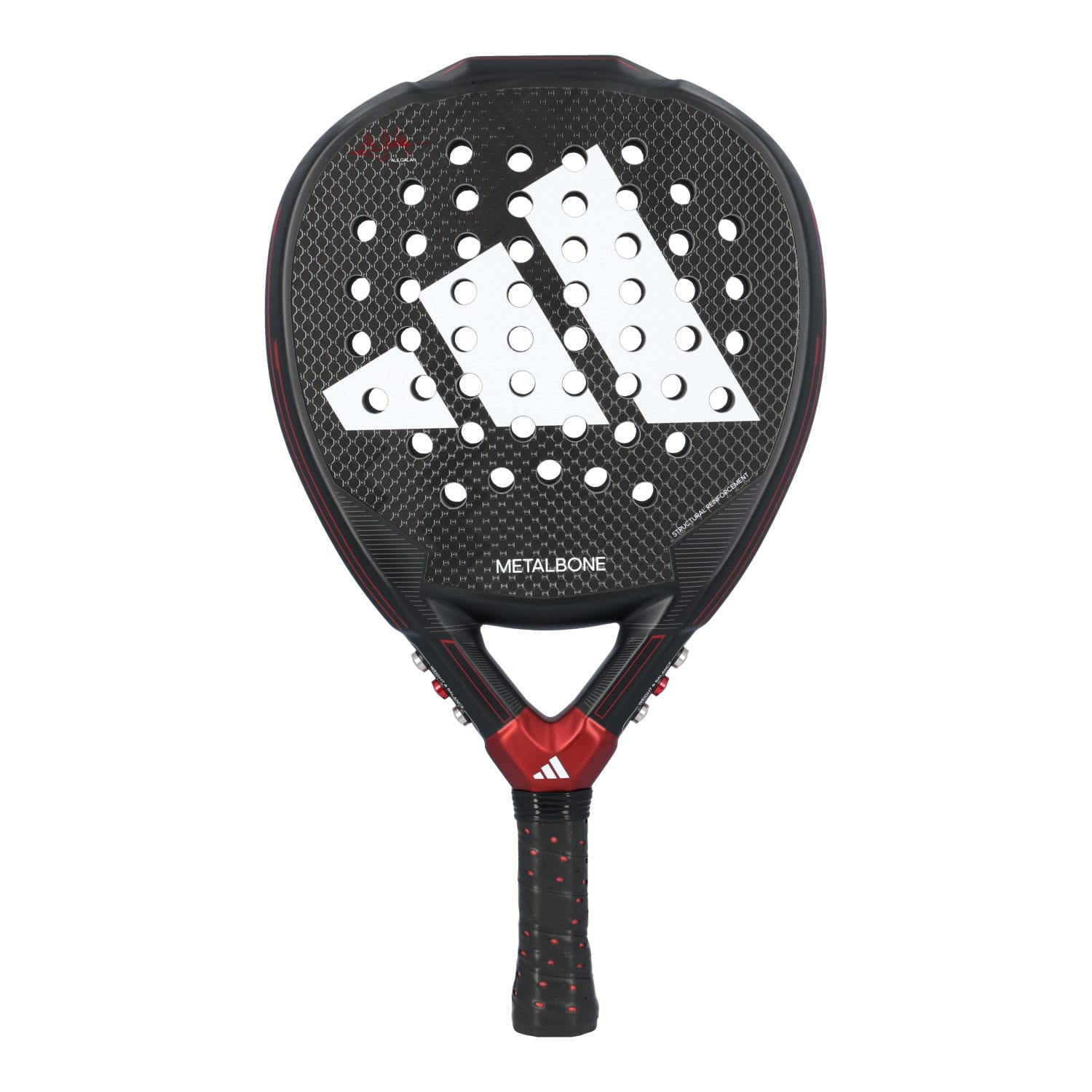 Pala adidas Metalbone 3.3 2024, forma diamante con balance alto, vista frontal sobre fondo blanco