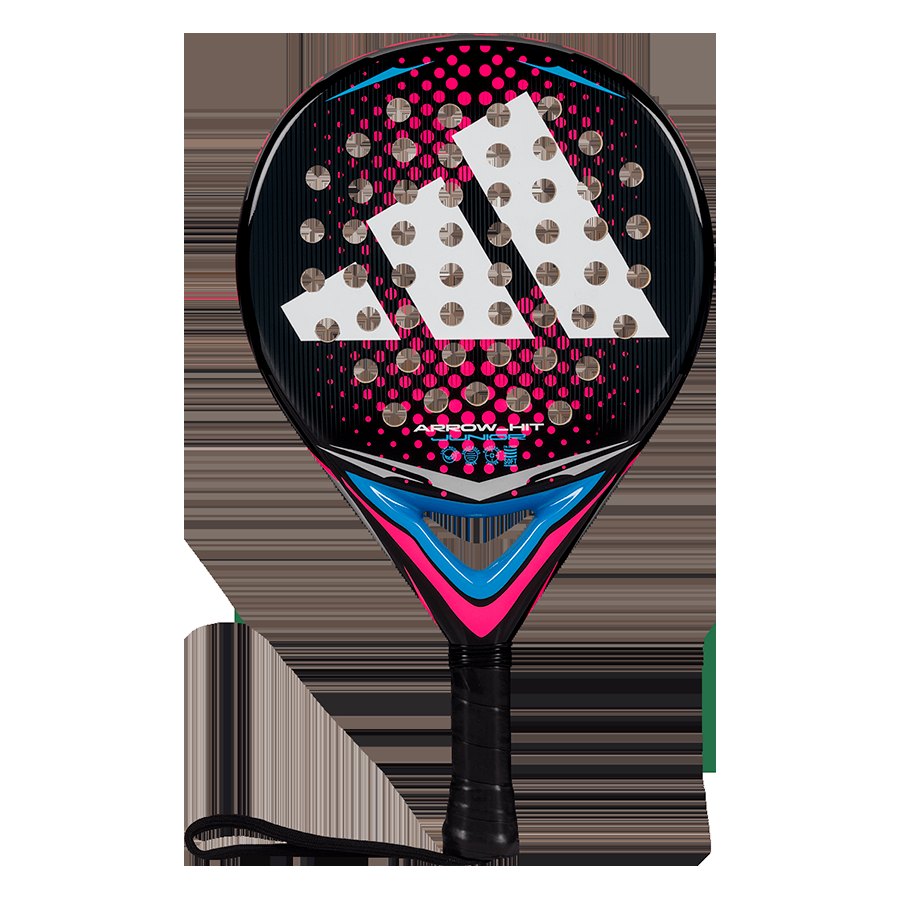 Pala adidas Arrow Hit Junior, forma redonda, vista frontal sobre fondo blanco