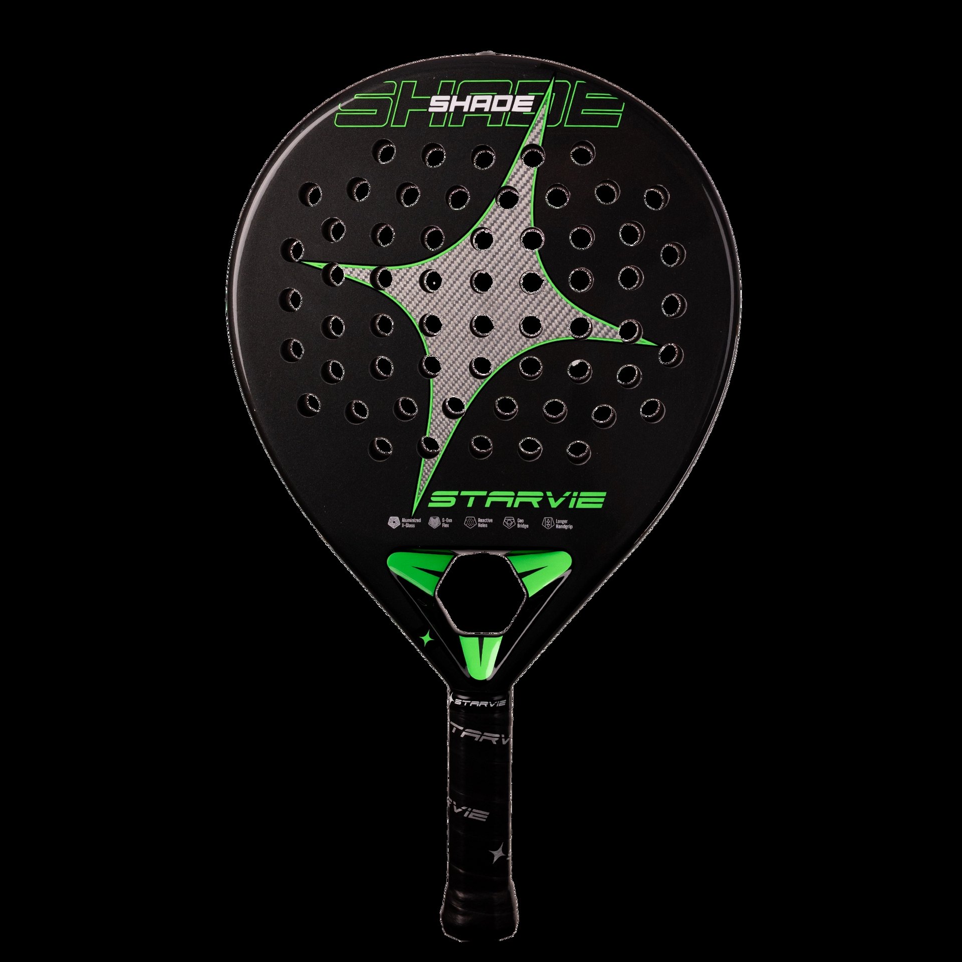 Pala StarVie Shade 2027, forma redonda, vista frontal sobre fondo blanco